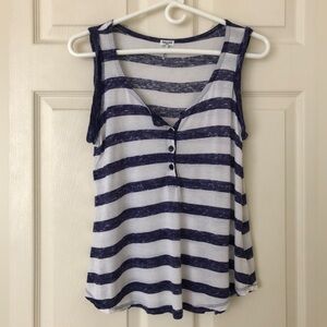 Splendid Navy & White Striped Modal Tank Top Size Small
